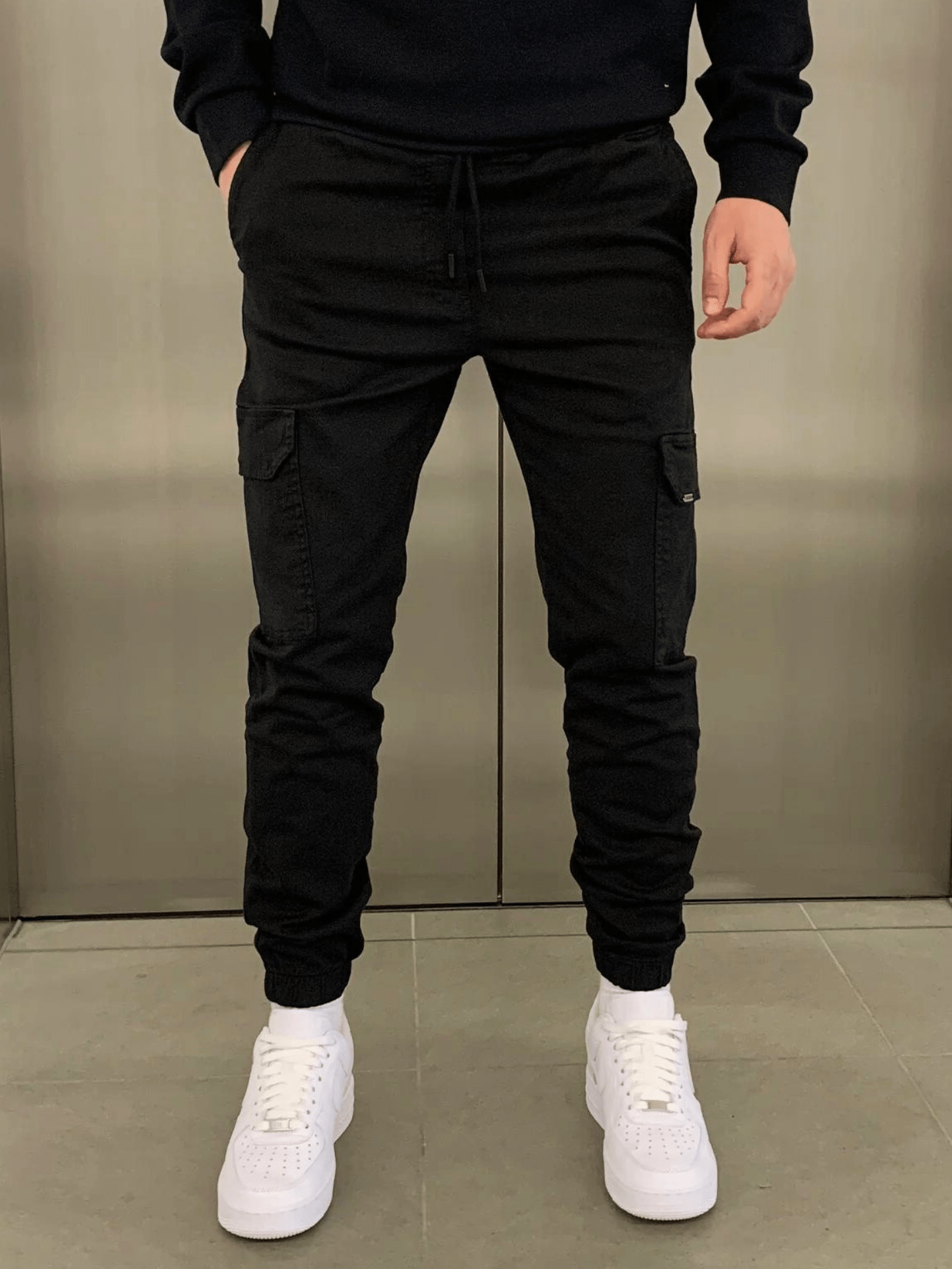 Olympus Cargo Jogger – Black: Sleek, Durable Utility Pants for Everyday Wear