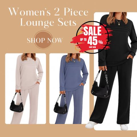 ✨Chic Women's Crew Neck Top & Drawstring Pants Set – Effortless Comfort & Style