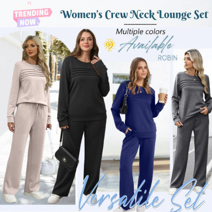 ✨Chic Women's Crew Neck Top & Drawstring Pants Set – Effortless Comfort & Style