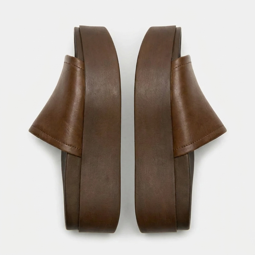 Arwinn Premium Leather Platform Slides