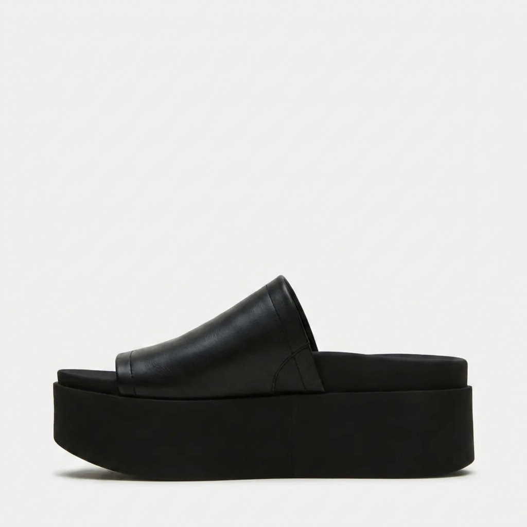 Arwinn Premium Leather Platform Slides