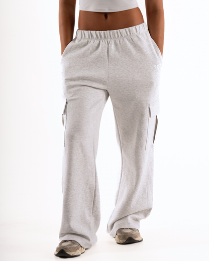 Women's Cargo Joggers in Marl Grey
