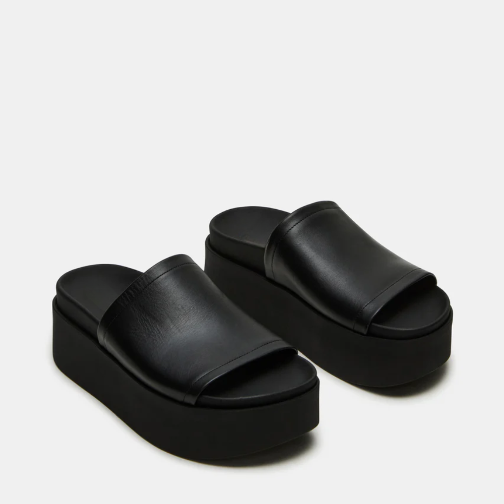 Arwinn Premium Leather Platform Slides