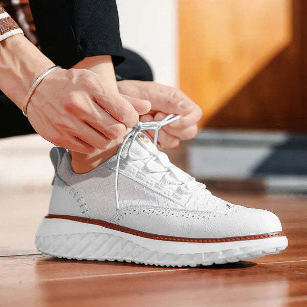 Oxford Ridge Leather Sneakers - Premium Leather, Everyday Comfort