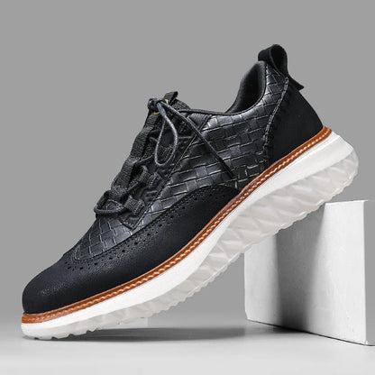 Oxford Ridge Leather Sneakers - Premium Leather, Everyday Comfort