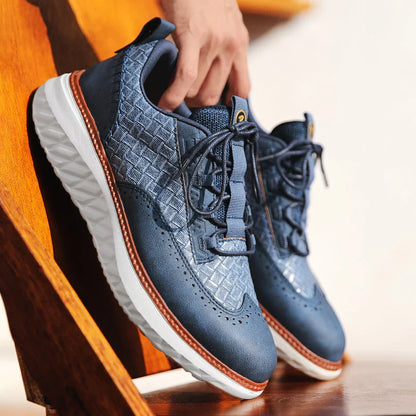 Oxford Ridge Leather Sneakers - Premium Leather, Everyday Comfort