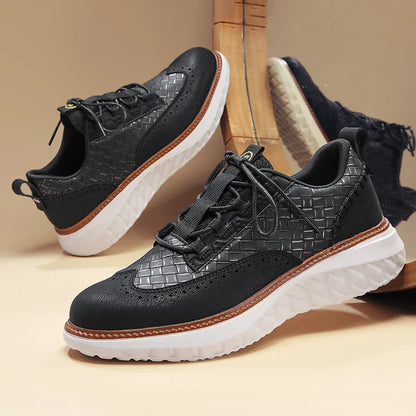 Oxford Ridge Leather Sneakers - Premium Leather, Everyday Comfort