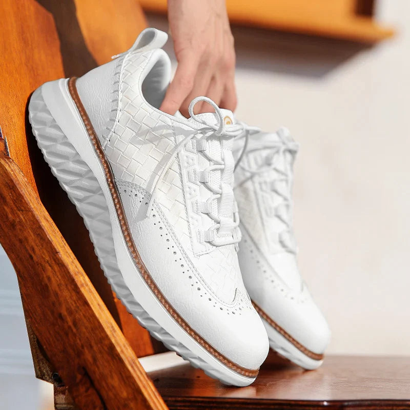Oxford Ridge Leather Sneakers - Premium Leather, Everyday Comfort