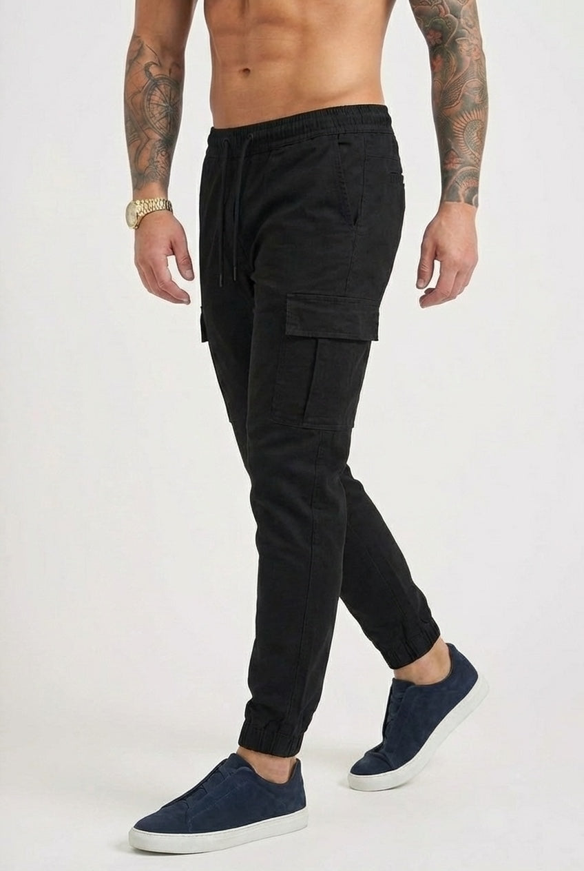 Olympus Cargo Jogger – Black: Sleek, Durable Utility Pants for Everyday Wear