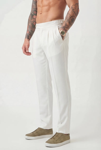 Lockhart White Trousers - Crisp, Timeless Style