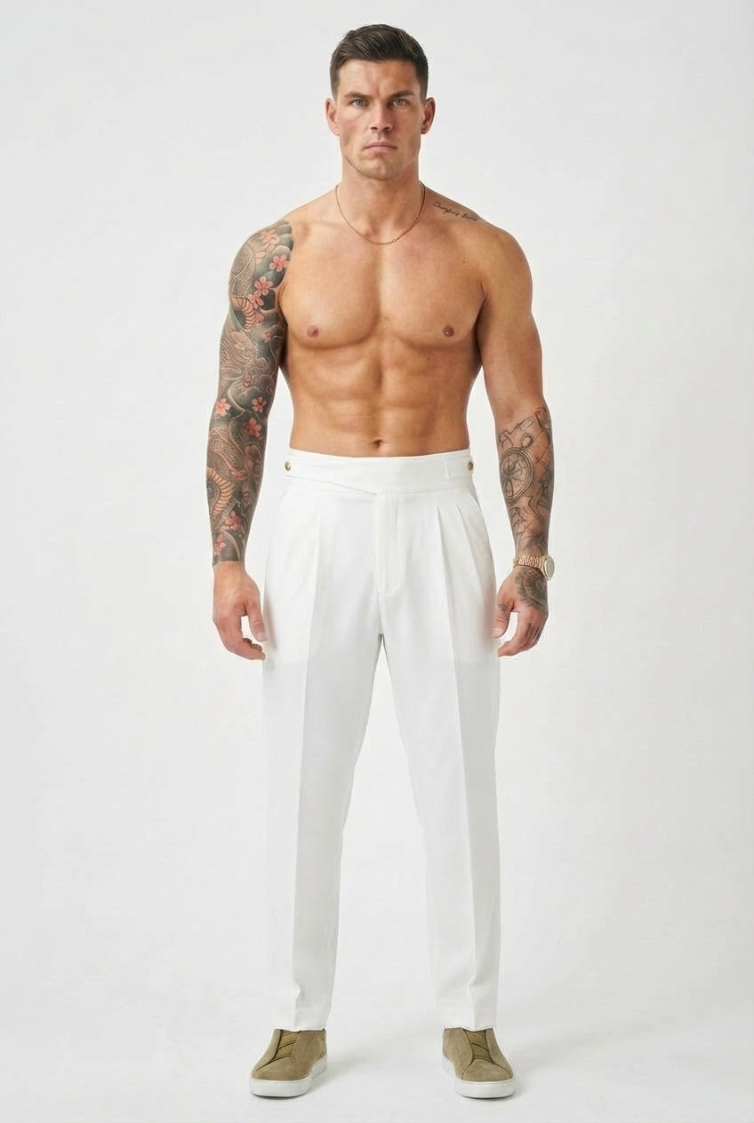 Lockhart White Trousers - Crisp, Timeless Style