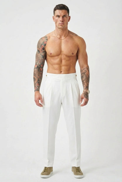 Lockhart White Trousers - Crisp, Timeless Style