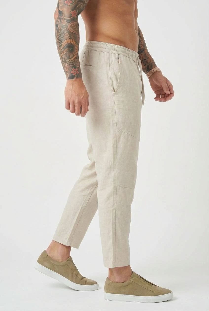 Kyoto Linen Cropped Pants - Effortless Style and Breathable Comfort