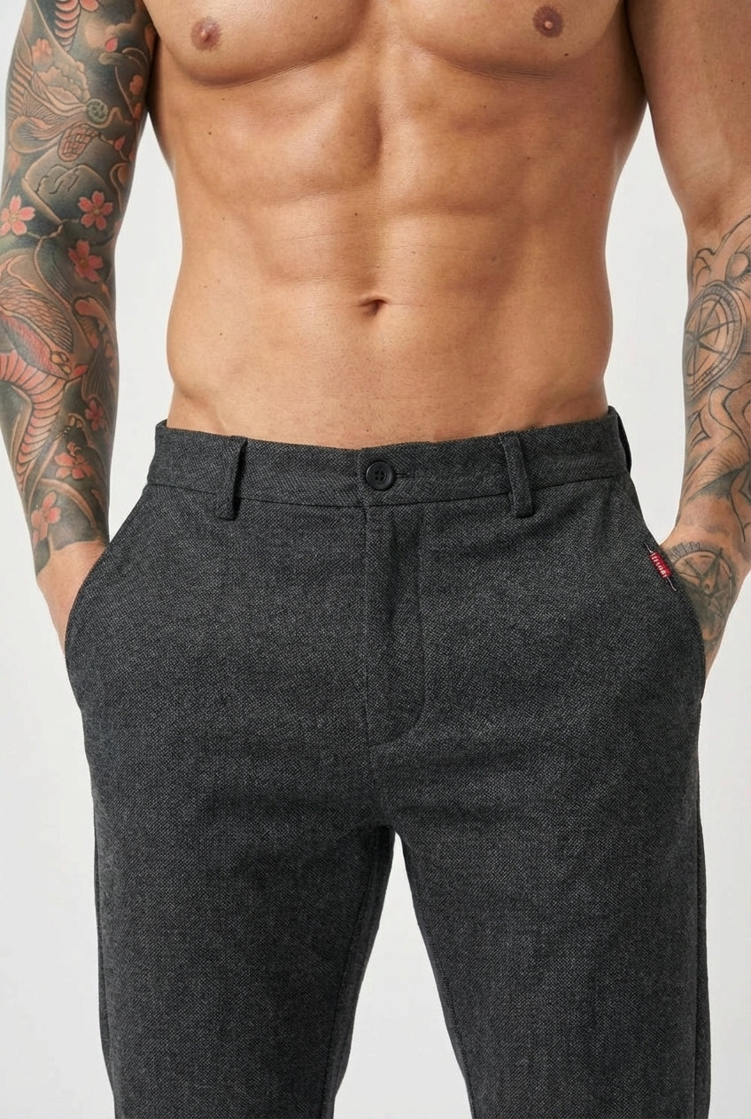 Luca Slim-Fit Black Pants