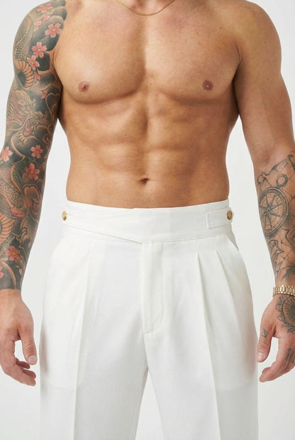 Lockhart White Trousers - Crisp, Timeless Style