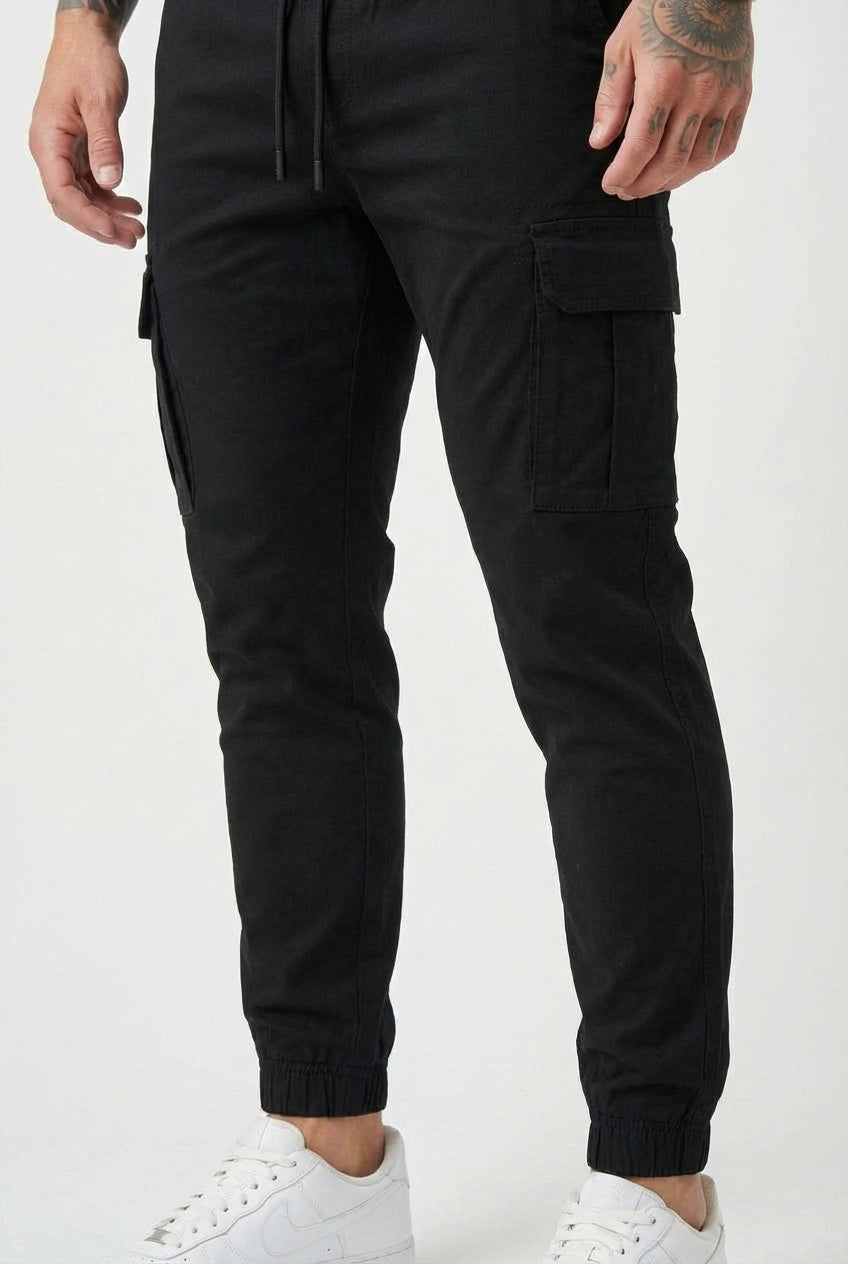 Olympus Cargo Jogger – Black: Sleek, Durable Utility Pants for Everyday Wear