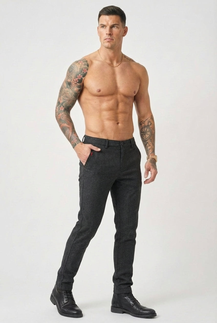 Luca Slim-Fit Black Pants
