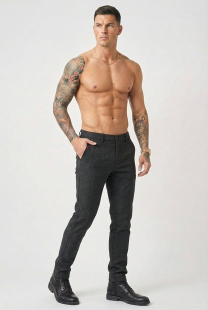 Luca Slim-Fit Black Pants