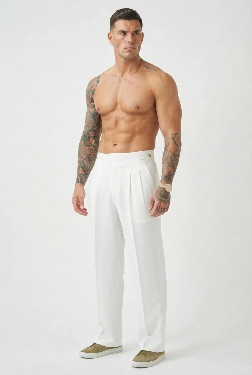 Lockhart White Trousers - Crisp, Timeless Style