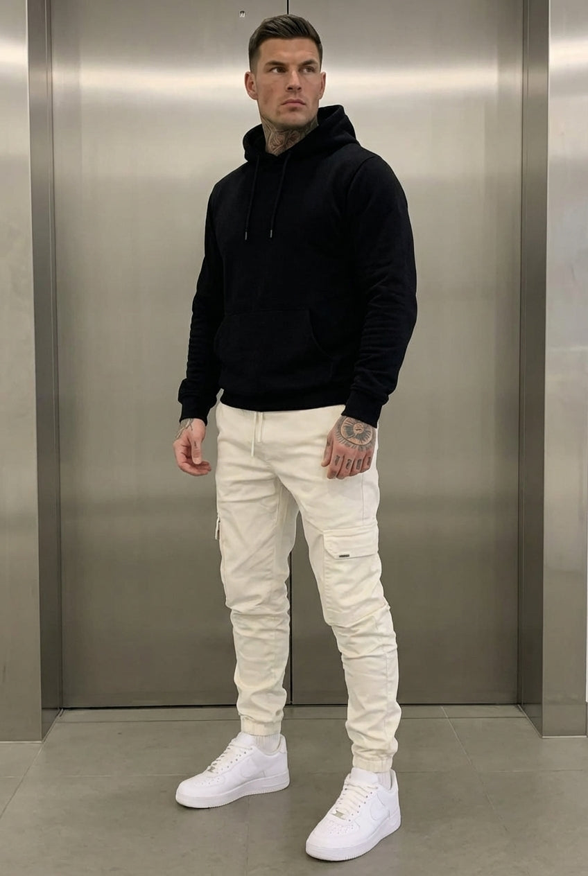Olympus Cream Cargo Joggers – Sleek, Functional Everyday Wear