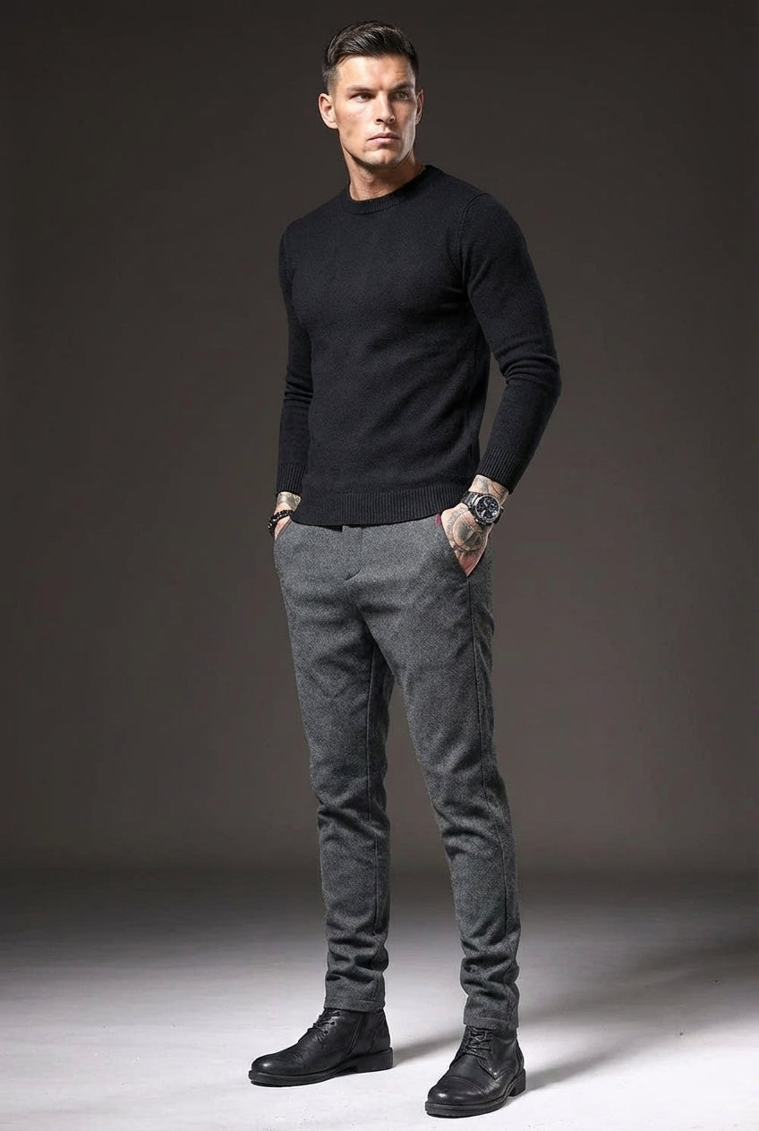 Luca Slim-Fit Pants in Light Grey