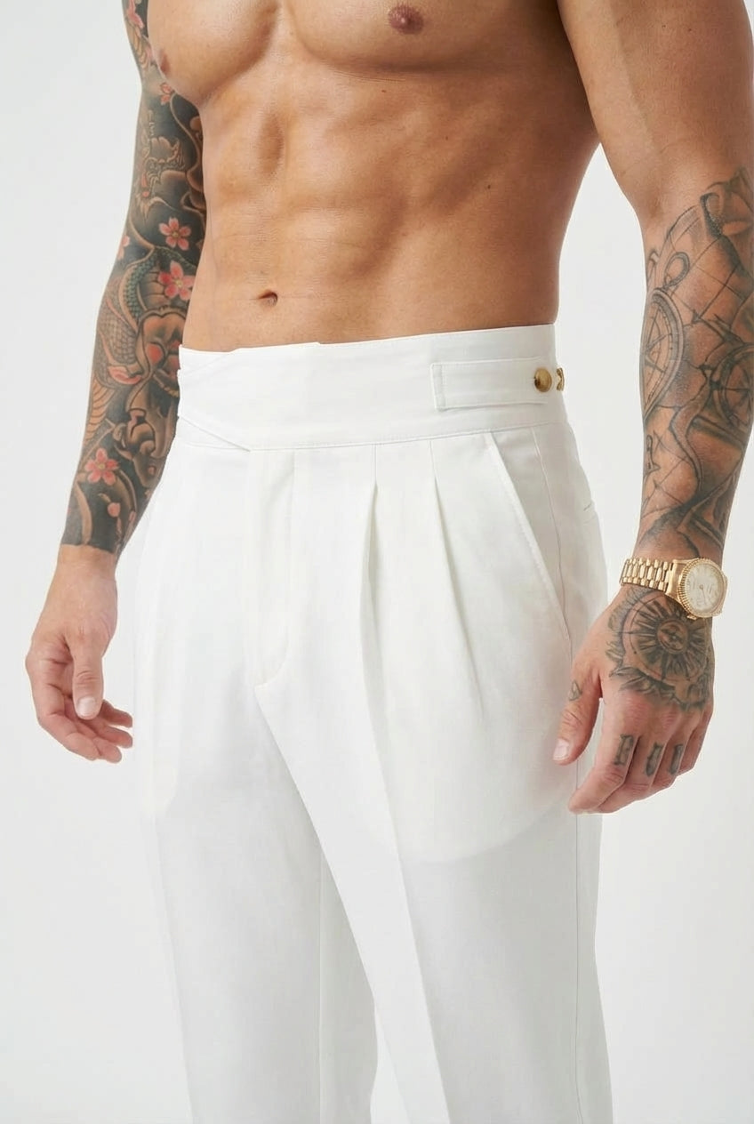 Lockhart White Trousers - Crisp, Timeless Style
