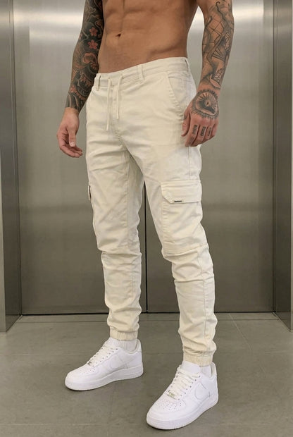 Olympus Cream Cargo Joggers – Sleek, Functional Everyday Wear