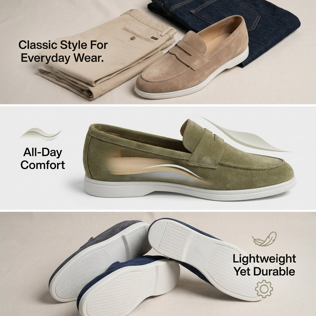 Mayfair Suede Penny Loafers - Timeless Style, Everyday Comfort