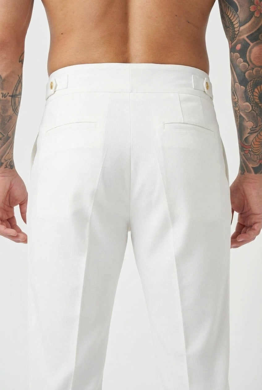 Lockhart White Trousers - Crisp, Timeless Style