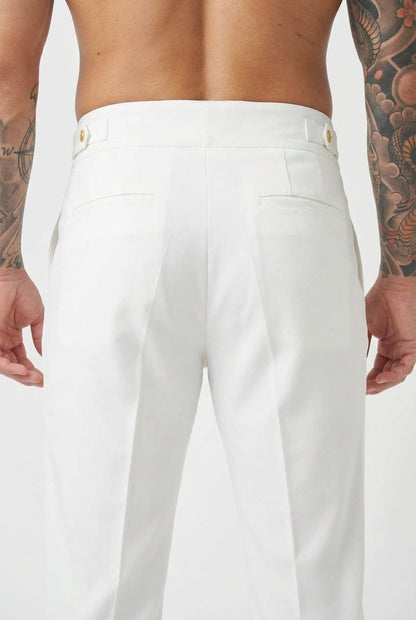 Lockhart White Trousers - Crisp, Timeless Style