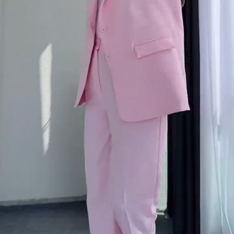 Women's Sleeveless Blazer and High-Waisted Pants Set