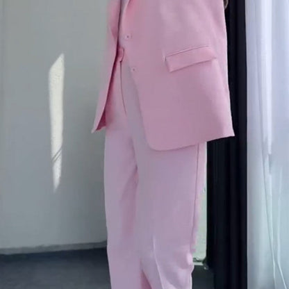 Women's Sleeveless Blazer and High-Waisted Pants Set
