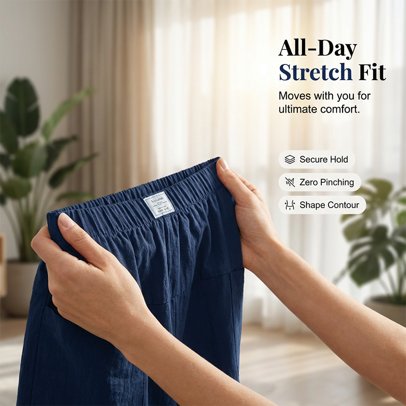 Women's Casual Elastic-Waist Wrap Skort