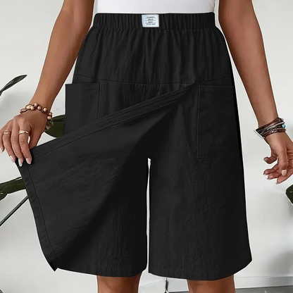 Women's Casual Elastic-Waist Wrap Skort