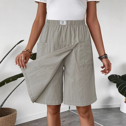 Women's Casual Elastic-Waist Wrap Skort