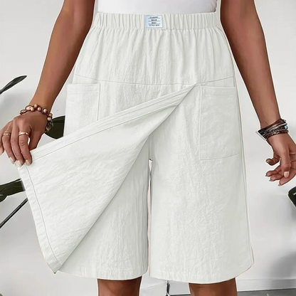 Women's Casual Elastic-Waist Wrap Skort
